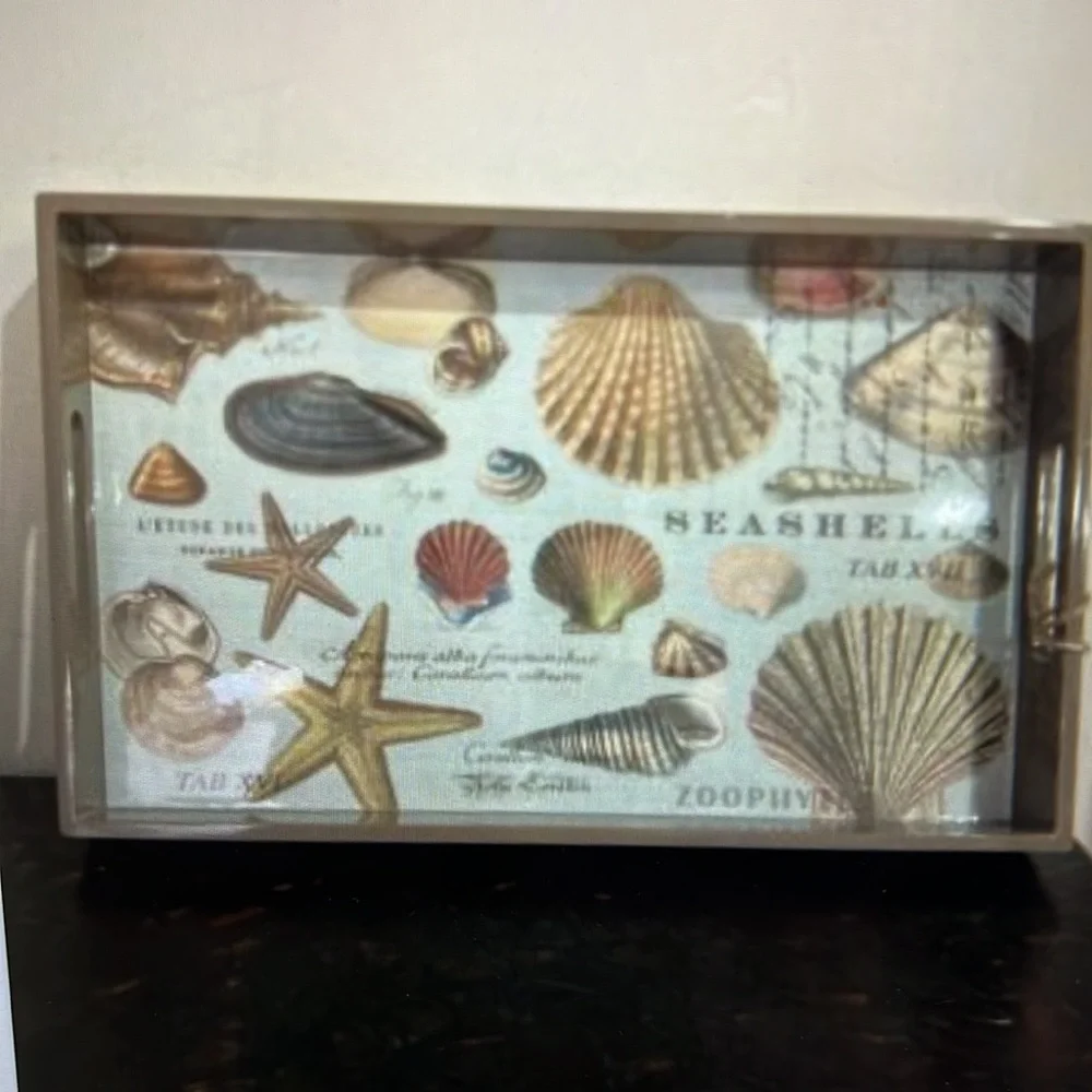 COPY - NEW Michel Design Works Seashells Vanity Tray, Lacquered sides/base, bea…